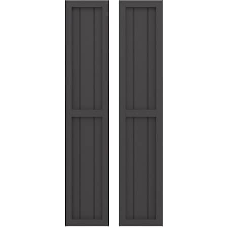 Americraft 3-Board Exterior Wood 2 Equal Panel Framed Board-n-Batten Shutters, ARW101BF311X33SMH